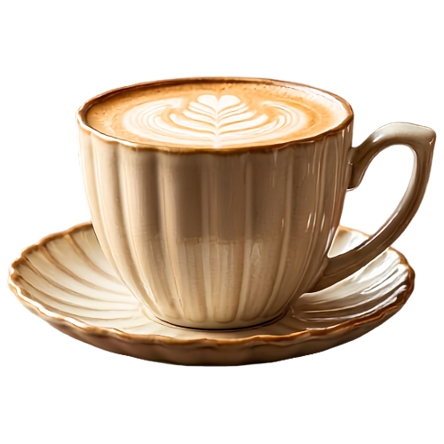 EVIE BEIGE Porcelanowa Filiżanka 300 ml ze spodkiem 15 cm - do KAWY HERBATY