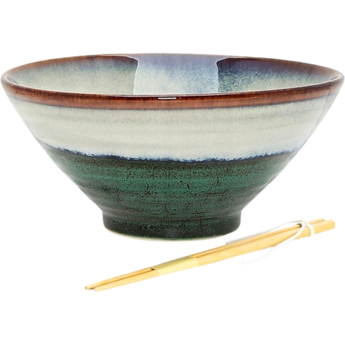 Ceramiczny Talerz Miska 1000 ml + pałeczki do MAKARONU RAMENU ZUPY - OMBRES