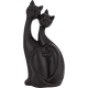 CZARNA Ceramiczna Dekoracyjna Ozdobna Figurka KOTY KOTKI - 30 x 14 x 8 cm