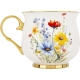 DUŻY Porcelanowy Kubek Filiżanka do KAWY HERBATY 430 ml, 10 x 9 cm - KWIATY