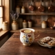 DUŻY Porcelanowy Kubek Filiżanka do KAWY HERBATY 430 ml, 10 x 9 cm - KWIATY