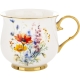DUŻY Porcelanowy Kubek Filiżanka do KAWY HERBATY 430 ml, 10 x 9 cm - KWIATY