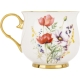 DUŻY Porcelanowy Kubek Filiżanka do KAWY HERBATY 430 ml, 10 x 9 cm - KWIATY