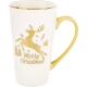 ŚWIĄTECZNY Porcelanowy Kubek do KAWY HERBATY KAKAO 450 ml - ZŁOTY RENIFER