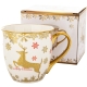 DUŻY Porcelanowy Kubek Filiżanka do KAWY HERBATY 560 ml - MERRY CHRISTMAS