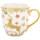 DUŻY Porcelanowy Kubek Filiżanka do KAWY HERBATY 560 ml - MERRY CHRISTMAS