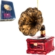 Bombka SZKLANA 10 x 6,5 x 6,5 cm Ozdoba choinkowa - GRAMOFON PATEFON
