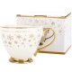 ŚWIĄTECZNY Porcelanowy Kubek do KAWY HERBATY KAKAO 380 ml - ZŁOTE ŚNIEŻYNKI