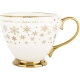 ŚWIĄTECZNY Porcelanowy Kubek do KAWY HERBATY KAKAO 380 ml - ZŁOTE ŚNIEŻYNKI