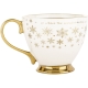 ŚWIĄTECZNY Porcelanowy Kubek do KAWY HERBATY KAKAO 380 ml - ZŁOTE ŚNIEŻYNKI