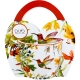 PORCELANOWY Kubek 460 ml w koszyczku do KAWY HERBATY Flower Classic LINNEA
