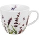 PORCELANOWY Kubek 460 ml w koszyczku do KAWY HERBATY Flower Classic LAWENDA