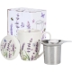 PORCELANOWY Kubek 360 ml z Zaparzaczem do HERBATY ZIÓŁ - LAWENDA LAVENDER
