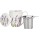 PORCELANOWY Kubek 360 ml z Zaparzaczem do HERBATY ZIÓŁ - LAWENDA LAVENDER