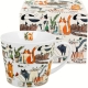 Duży PORCELANOWY Kubek XL 600 ml na KAWĘ HERBATĘ - Koci Świat LENIWE KOTY