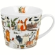 Duży PORCELANOWY Kubek XL 600 ml na KAWĘ HERBATĘ - Koci Świat LENIWE KOTY