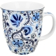 Duży PORCELANOWY Kubek 650 ml do KAWY HERBATY - Ethnic NARESH BLUE