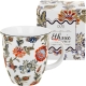 Duży PORCELANOWY Kubek 650 ml do KAWY HERBATY - Ethnic SAHAT WHITE