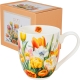 Duży PORCELANOWY Kubek XXL 1000ml do KAWY HERBATY - Flower Classic TULIPANY