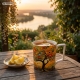Duży PORCELANOWY Kubek XXL 750 ml do KAWY HERBATY - MODERN TREE