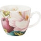 PORCELANOWY Kubek 460ml w koszyczku do KAWY HERBATY Flower Classic MAGNOLIE