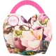 PORCELANOWY Kubek 460ml w koszyczku do KAWY HERBATY Flower Classic MAGNOLIE