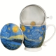Porcelanowy Kubek 510ml z Zaparzaczem do HERBATY ZIÓŁ Van Gogh STARRY NIGHT