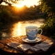 Porcelanowy Kubek 510ml z Zaparzaczem do HERBATY ZIÓŁ Van Gogh STARRY NIGHT