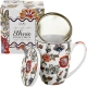 Kubek 360 ml z zaparzaczem i pokrywką do HERBATY ZIÓŁ - Ethnic SAHAT WHITE