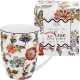 PORCELANOWY Kubek classic 360 ml do KAWY HERBATY - Ethnic SAHAT WHITE