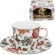 PORCELANOWA Filiżanka ze spodkiem 240 ml do KAWY HERBATY Ethnic SAHAT WHITE