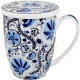 Kubek 360 ml z zaparzaczem i pokrywką do HERBATY ZIÓŁ - Ethnic NARESH BLUE