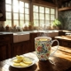 PORCELANOWY Kubek classic 360 ml do KAWY HERBATY - Ethnic MAYFLOWER