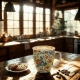 Duży PORCELANOWY Kubek 650 ml do KAWY HERBATY - Ethnic MAYFLOWER