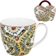 PORCELANOWY Kubek 460 ml w "koszyczku" do KAWY HERBATY - Ethnic ESTRELLA