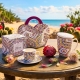 Duży PORCELANOWY Kubek 650 ml do KAWY HERBATY - Ethnic ESTRELLA