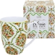PORCELANOWY Kubek classic 360 ml do KAWY HERBATY - Ethnic FIORI