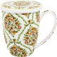 Kubek 360 ml z zaparzaczem i pokrywką do HERBATY ZIÓŁ - Ethnic FIORI