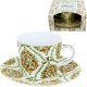 PORCELANOWA Filiżanka ze spodkiem 240 ml do KAWY HERBATY - Ethnic FIORI