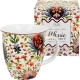 Duży PORCELANOWY Kubek 650 ml do KAWY HERBATY - Ethnic MARBELLA