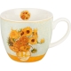 PORCELANOWY Kubek 460 ml w koszyczku do KAWY HERBATY - SUNFLOWERS Van Gogh