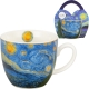 PORCELANOWY Kubek 460 ml w koszyczku do KAWY HERBATY Van Gogh STARRY NIGHT