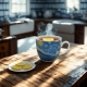 PORCELANOWY Kubek 460 ml w koszyczku do KAWY HERBATY Van Gogh STARRY NIGHT