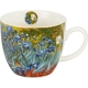 PORCELANOWY Kubek 460 ml w koszyczku do KAWY HERBATY - IRISES by Van Gogh