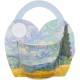 PORCELANOWY Kubek 460 ml w koszyczku do KAWY HERBATY - WHEAT FIELD Van Gogh