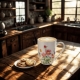 CZTERY stylowe Porcelanowe kubki 360 ml do KAWY HERBATY KAKAO - Flowers