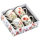 CZTERY stylowe Porcelanowe kubki 360 ml do KAWY HERBATY KAKAO - Flowers