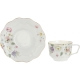 PORCELANOWA Filiżanka 250 ml ze spodeczkiem do KAWY HERBATY - KWIATY