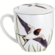Porcelanowy Kubek 380 ml z zaparzaczem Ptaki Polski Agata Hajdecka JASKÓŁKA