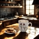 Porcelanowy Kubek 380 ml z zaparzaczem Ptaki Polski Agata Hajdecka JASKÓŁKA